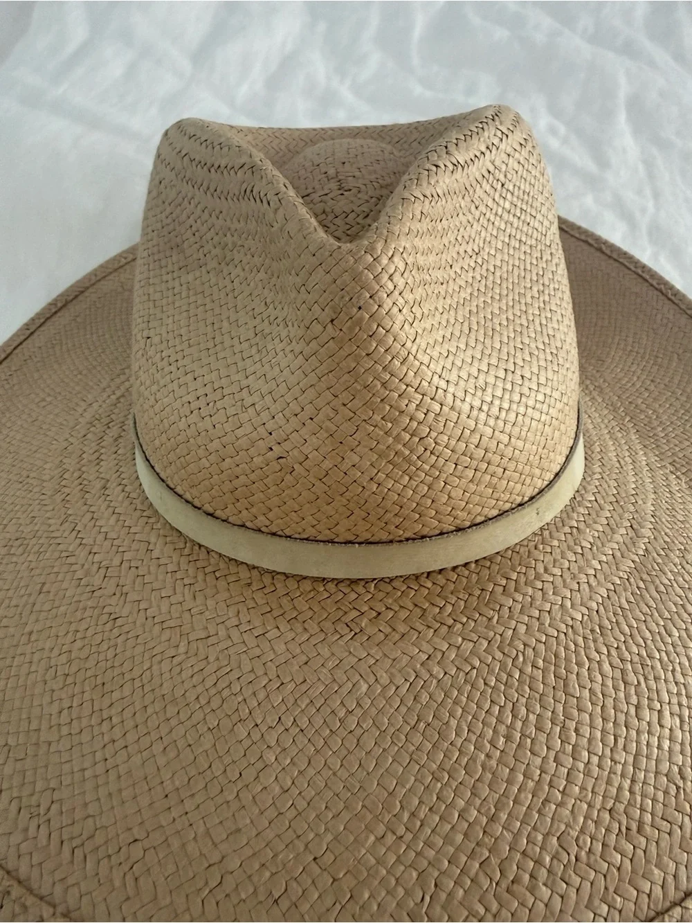 Janessa Leone Wide Brim 100% Straw Hat, sz Medium